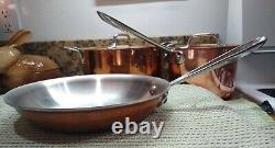 All-Clad Copper 7 Piece Cookware Set Stainless Steel Handcrafted 4qt 3qt VGC
