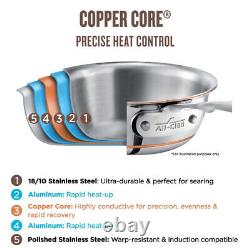 All-Clad Copper Core 5-ply Bonded 14-Pc Cookware Set Fry Sauce Saute Pan Pot Lid
