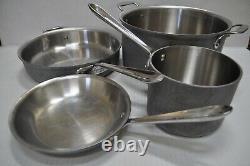 All Clad D3 18/10 Stainless Steel 4 Pc Piece 3-Ply Cookware Set