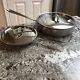 All-Clad Stainless Steel 10 & 8 Inch Frying Saute Pan Skillet Cookware + Lids