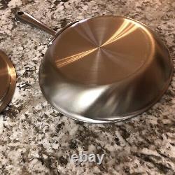 All-Clad Stainless Steel 10 & 8 Inch Frying Saute Pan Skillet Cookware + Lids