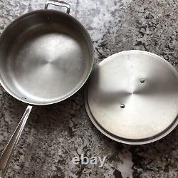 All-Clad Stainless Steel 10 & 8 Inch Frying Saute Pan Skillet Cookware + Lids