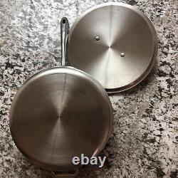 All-Clad Stainless Steel 10 & 8 Inch Frying Saute Pan Skillet Cookware + Lids