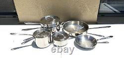 All-Clad Stainless-Steel 10-Piece Cookware Set 2 Frypans, Saucepan, Lids +More