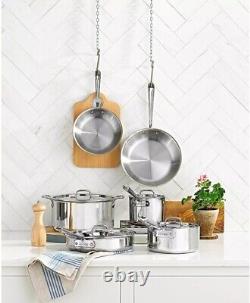 All-Clad Tri-Ply 10-Piece Stainless Steel Cookware Set, Frying Pan, Pots, Saute