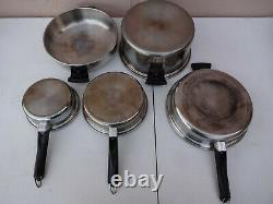 Amway Queen 14 Piece Set 18/8 Multi-Ply Stanless Steel Pots Pans Lids Cookware