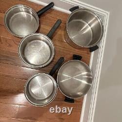 Amway Queen 9 Pc Cookware Set. Vintage Stainless Steel