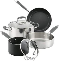 Anolon 6-Piece Stainless Steel & Hard Anodized Aluminum Cookware Set -New In Box