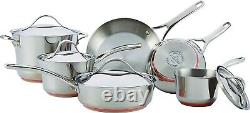 Anolon Nouvelle Stainless Steel Cookware Pots and Pans Set, 10 Piece