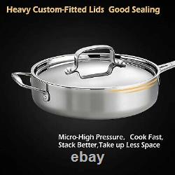 Anyfish 16 Piece Stainless Steel Cookware Set Pots and Pans New