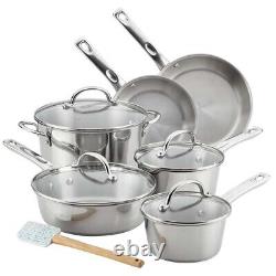 Ayesha Home Collection 11-Piece Stainless Steel Cookware Set