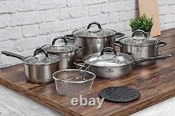 BLAUMANN Gourmet Line Cookware Set 13-Piece Stainless Steel Silver