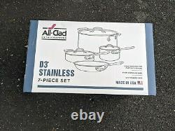 BRAND NEW All Clad D3 18/10 Stainless Steel 7 Piece Tri-Ply Cookware Set