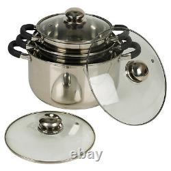 Berger 6pc Stainless Steel Cookware Pot Set Saucepan Lids Cooking Kitchen Food