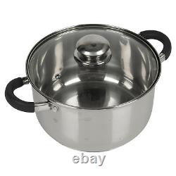 Berger 6pc Stainless Steel Cookware Pot Set Saucepan Lids Cooking Kitchen Food