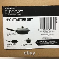 Berghoff Eurocast Professional Series 5 Piece Starter Cookware Set 3 Pans 2 Lids