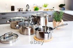 Berretti Mistral Cookware Set 10 Pcs, Saucepan, Stewpots, Stockpot, Lids, Pots