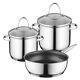 Bosch Hausgerate HEZ9SE030 3 Piece Stainless Steel Finish Pan Set