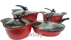 Brand New Granite cookware 4 set with a stainless steel glass Lid and Handle