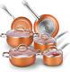 CUSIBOX Cookware Set Pan & Pot Set 6 Piece, Stock Pot, Saute Pan, Saucepan, Glas