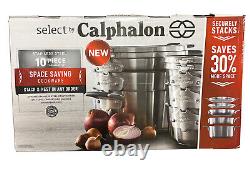 Calphalon 2058551 Stainless Steel 10-Piece Space Saver Cookware Set