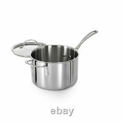 Calphalon Kitchen Sauce Pan Lid Cookware Tri Ply Stainless Steel 4 1/2 Quart New