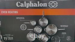 Calphalon Premier Stainless Steel Pots and Pans, 11-Piece Cookware Set Open Box