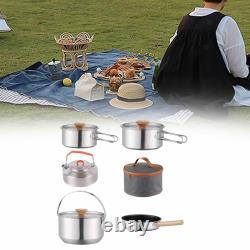 Camping Cookware Cooking Set Tableware Stainless Steel Non-Stick Cooking Set