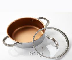 Cermalon 11 pieces Cookware Pans Set Stainless Steel Copper Non-Stick