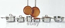 Cermalon 11pc Non-Stick Stainless Steel Cookware Collection (dishwasher safe)