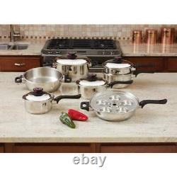 Chefs 17 Piece T304 Steam Control Stainless Steel 7 Ply Cookware Set
