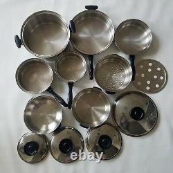 Chefs Ware Townecraft Cookware Set 13 Pc T304 Stailess Steel 5 Ply Usa Made Vtg