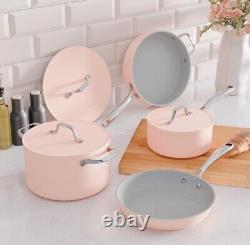 Ciarra Beyond 7 Piece Nonstick Pots and Pans Pan Set Pink Cookware RRP £399