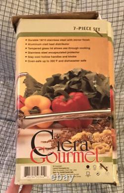 Ciera Gourmet Stainless Steel Cookware 7 Piece Set In Silver New