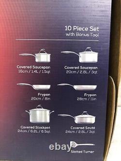 Circulon SteelShield Series S Cookware Set 10 PC Stainless Steel 70051 New
