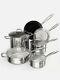 Ciwete 10 Piece Tri-Ply Stainless Steel Cookware Set Pots and Pans New