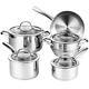 Cooks Standard Cookware Assorted Set Stainless Steel Riveted Handles (9-Piece)