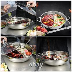 Cookware Kitchen Stainless Steel Hot Pot With Cover Divided Hot Pot Pan