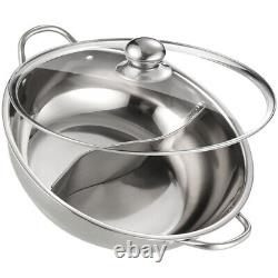 Cookware Kitchen Stainless Steel Hot Pot With Cover Divided Hot Pot Pan