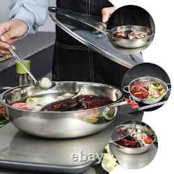 Cookware Kitchen Stainless Steel Hot Pot With Cover Divided Hot Pot Pan