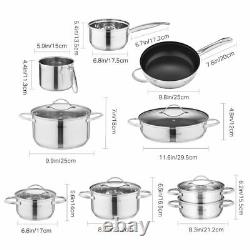 Cookware Sets Stainless Steel Cooking Pot Saucepans Non Stick Fry Pan Casseroles