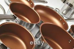 Cooper 11pc Cookware Set Pots Fry Pan Non Stick Stainless Steel Induction Lids