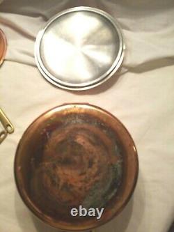 Copper Stainless Steel 7 Piece Cookware Set Pot Saute Pan Large Skillet LID