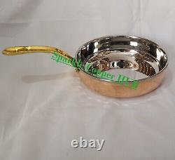 Copper With Stainless Steel Brass Handle Frying Pan Copper Cookware Fry Pan Pot