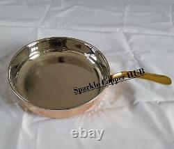 Copper With Stainless Steel Brass Handle Frying Pan Copper Cookware Fry Pan Pot