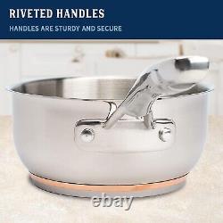 Country Living 10 Piece Stainless Steel with Copper Cookware Set Pots & Pans New