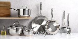 Country Living 10 Piece Stainless Steel with Copper Cookware Set Pots & Pans New