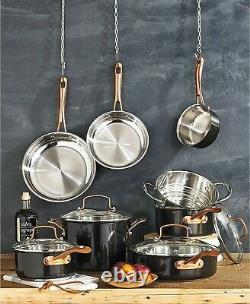 Cuisinart Onyx Stainless Steel Cookware Pan Set Black MBS7-12 Open Box