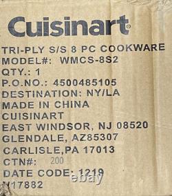 Cuisinart Stainless Steel Cookware 8 piece Set. Used