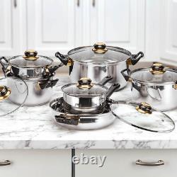 Deluxe 12 Pc. Stainless Steel Cookware Set